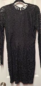 Black lace bodycon dress